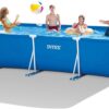 Rectangular Metal Frame Swimming Paddling Pool