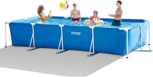 Rectangular Metal Frame Swimming Paddling Pool